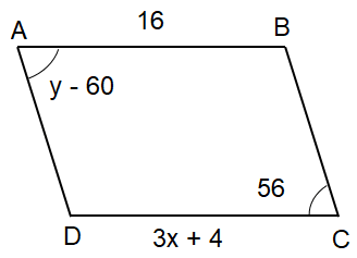 how to find missing angles of a parallelogram with diagonals