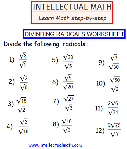 dividing-radicals-worksheet