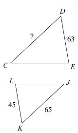 how to find a missing side length of two similar triangles