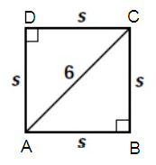 how to find side length of square with diagonal