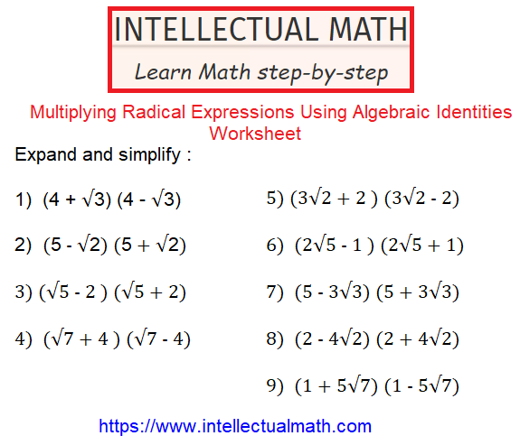multiplying-radical-expressions-using-algebraic-identities-worksheet